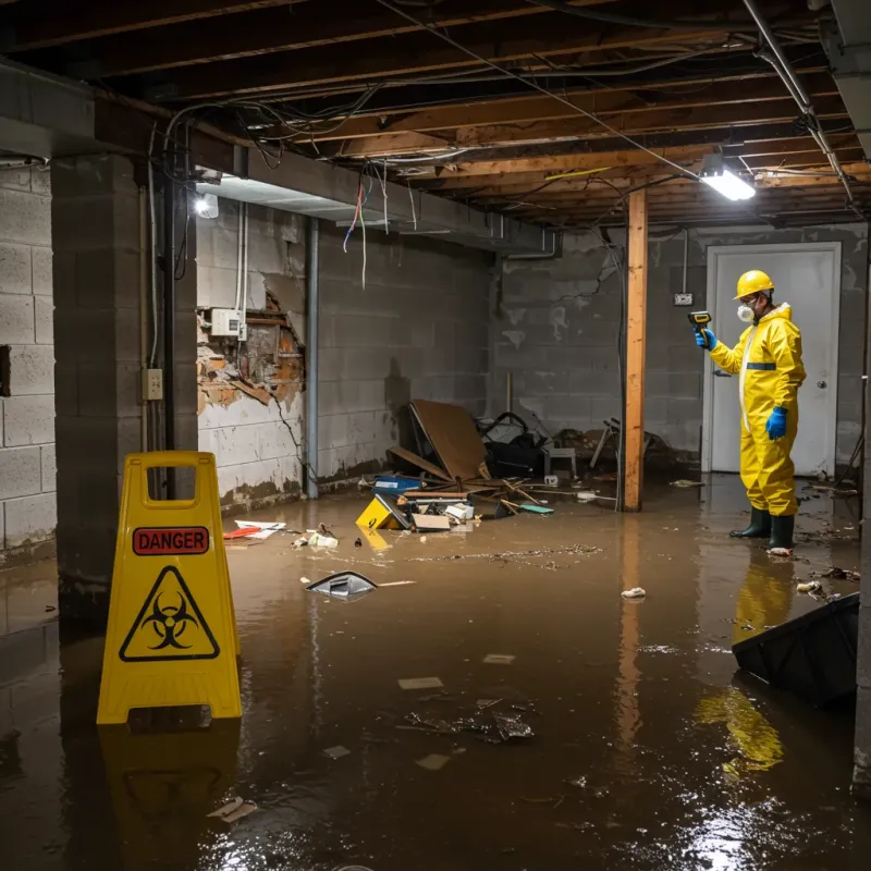 Flooded Basement Electrical Hazard in Sarcoxie, MO Property