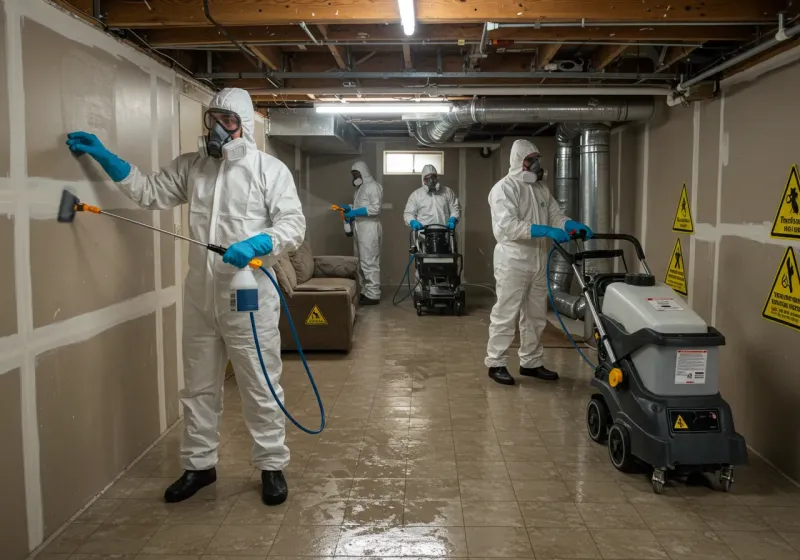 Basement Moisture Removal and Structural Drying process in Sarcoxie, MO